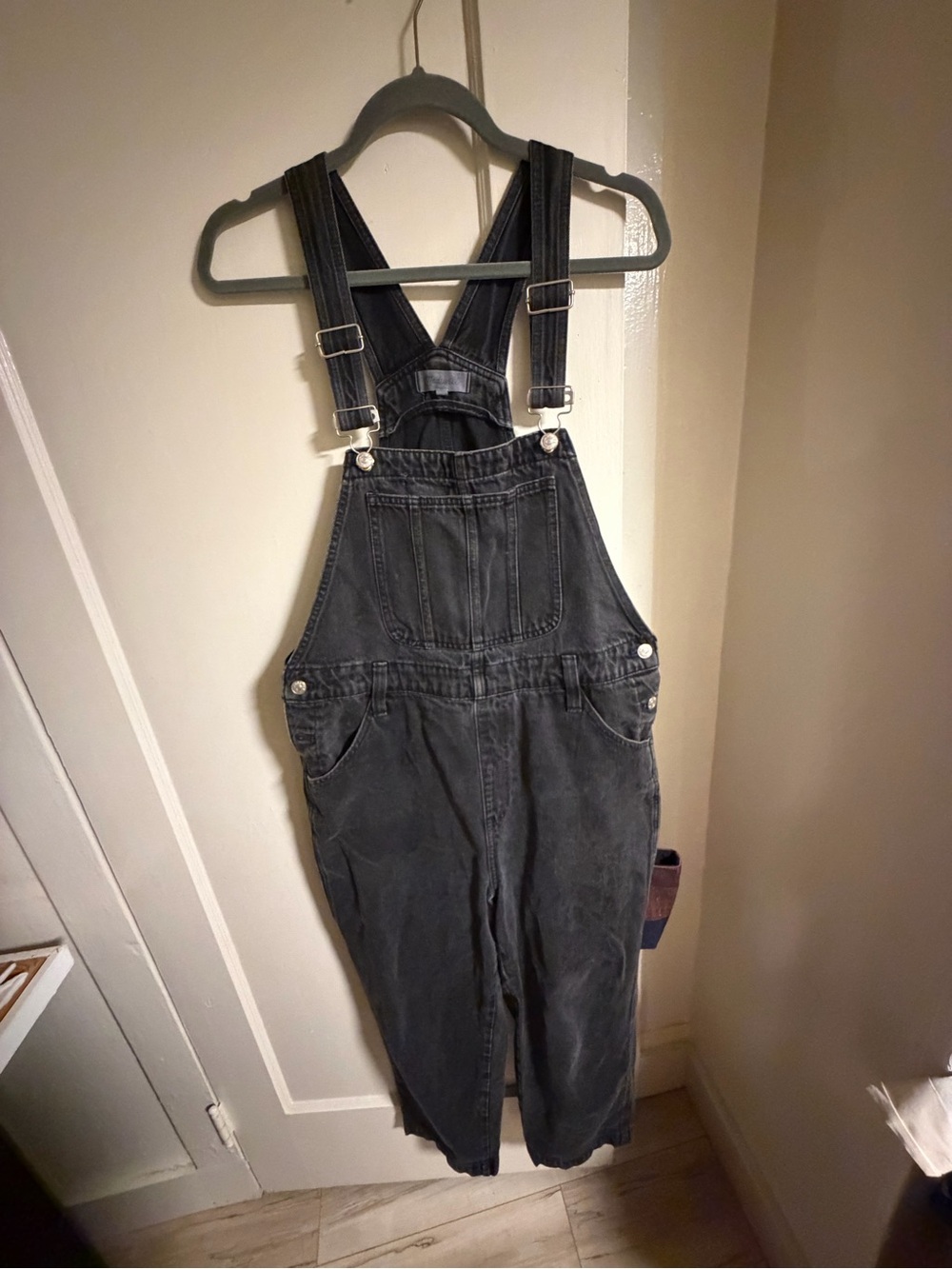 Madewell Washed Black Denim Bib Overalls